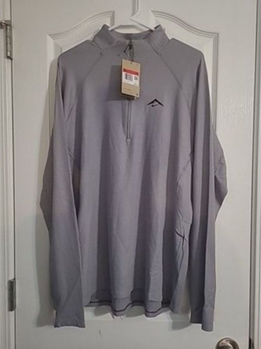 Nike Dri-FIT Trail Mens Size Large 1/2-Zip Mid Layer Grey Running Top FV9994-078